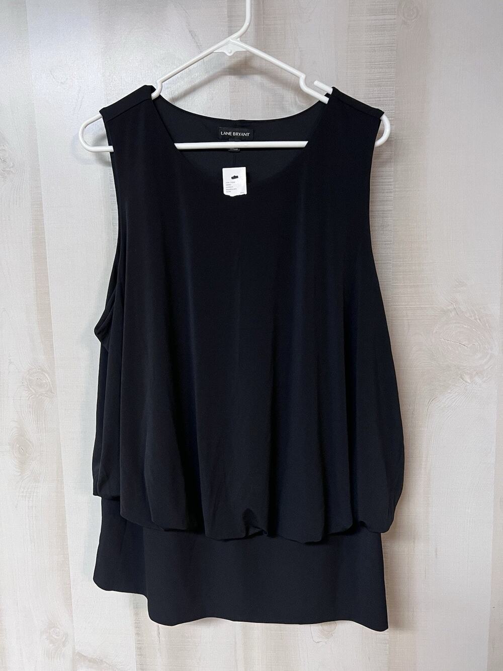 Lane Bryant Black Bubble Hem Double Layer Sleeveless Top - NWT 18/20